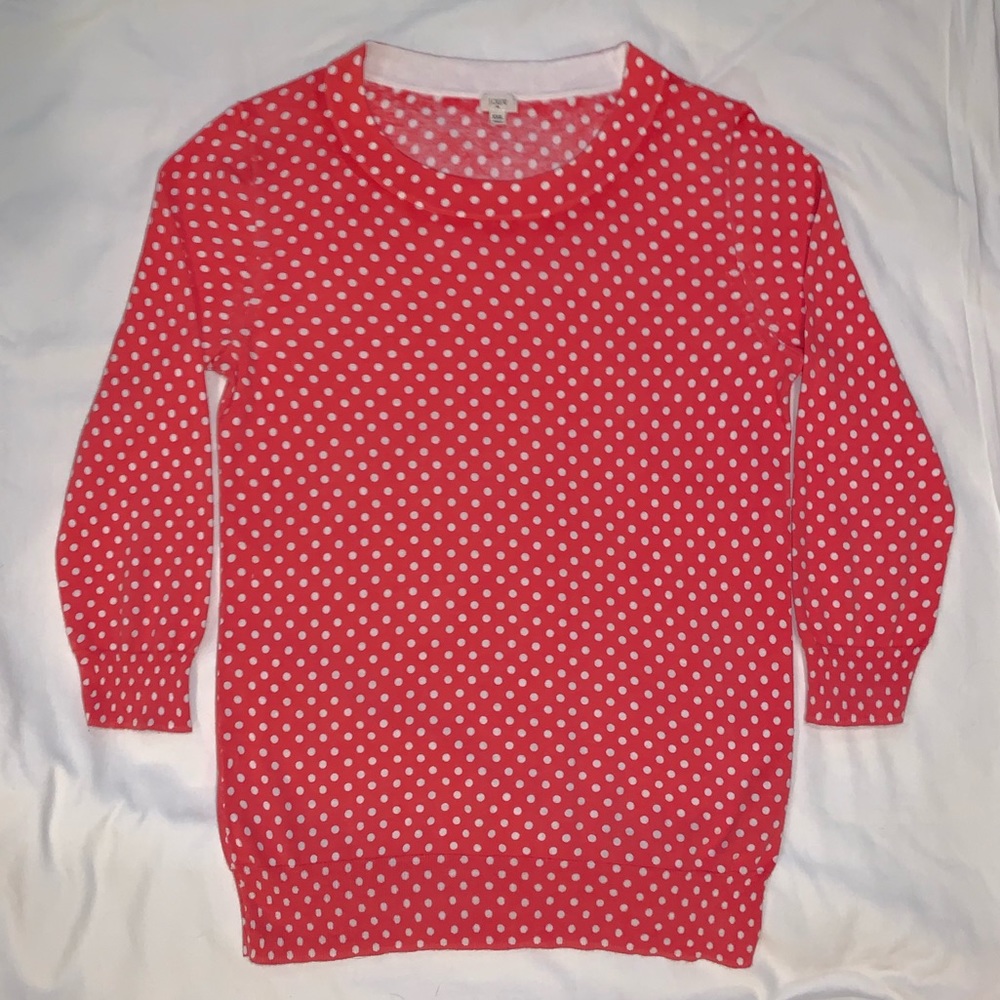 J.Crew pullover light weight polka-dot sweater